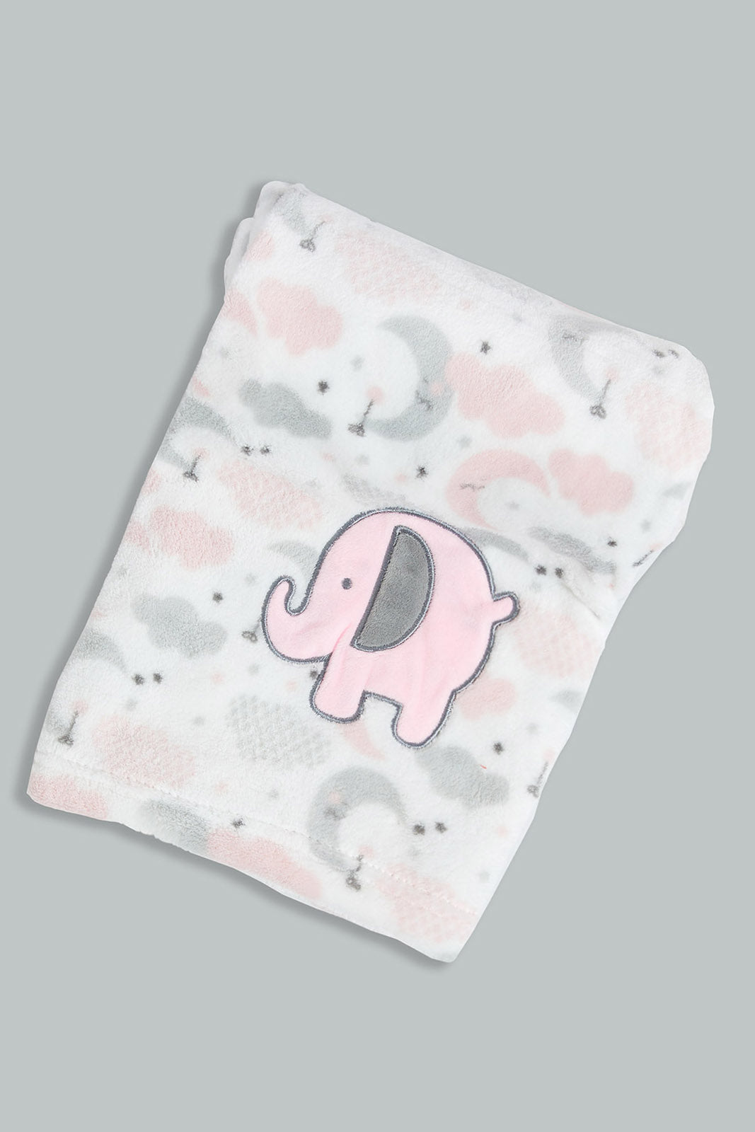 Redtag-Pink-Elephant-Fluffy-Blanket-Baby-Blankets-Baby-0 to 12 Months