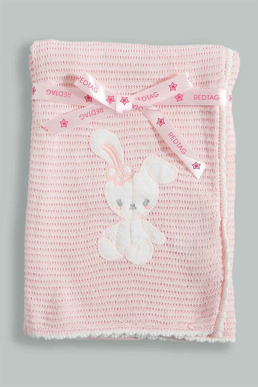 Redtag-White-Sweater-Blanket-Baby-Blankets-Baby-0 to 12 Months
