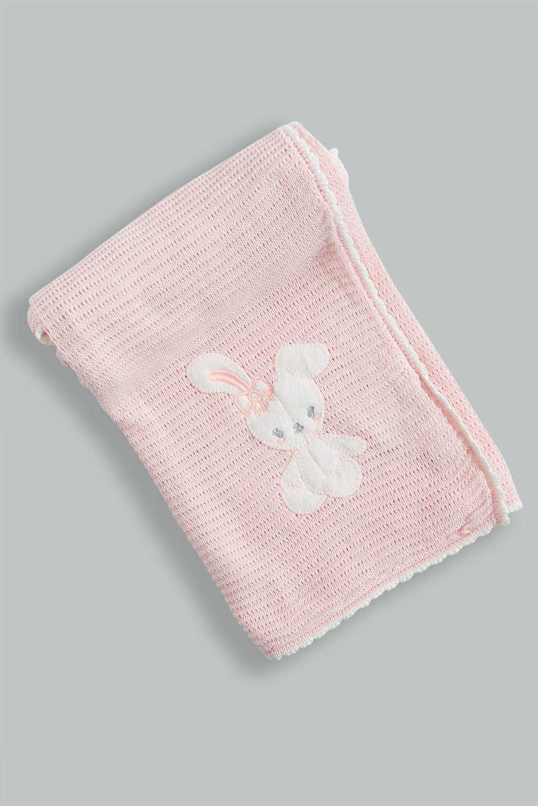 Redtag-White-Sweater-Blanket-Baby-Blankets-Baby-0 to 12 Months