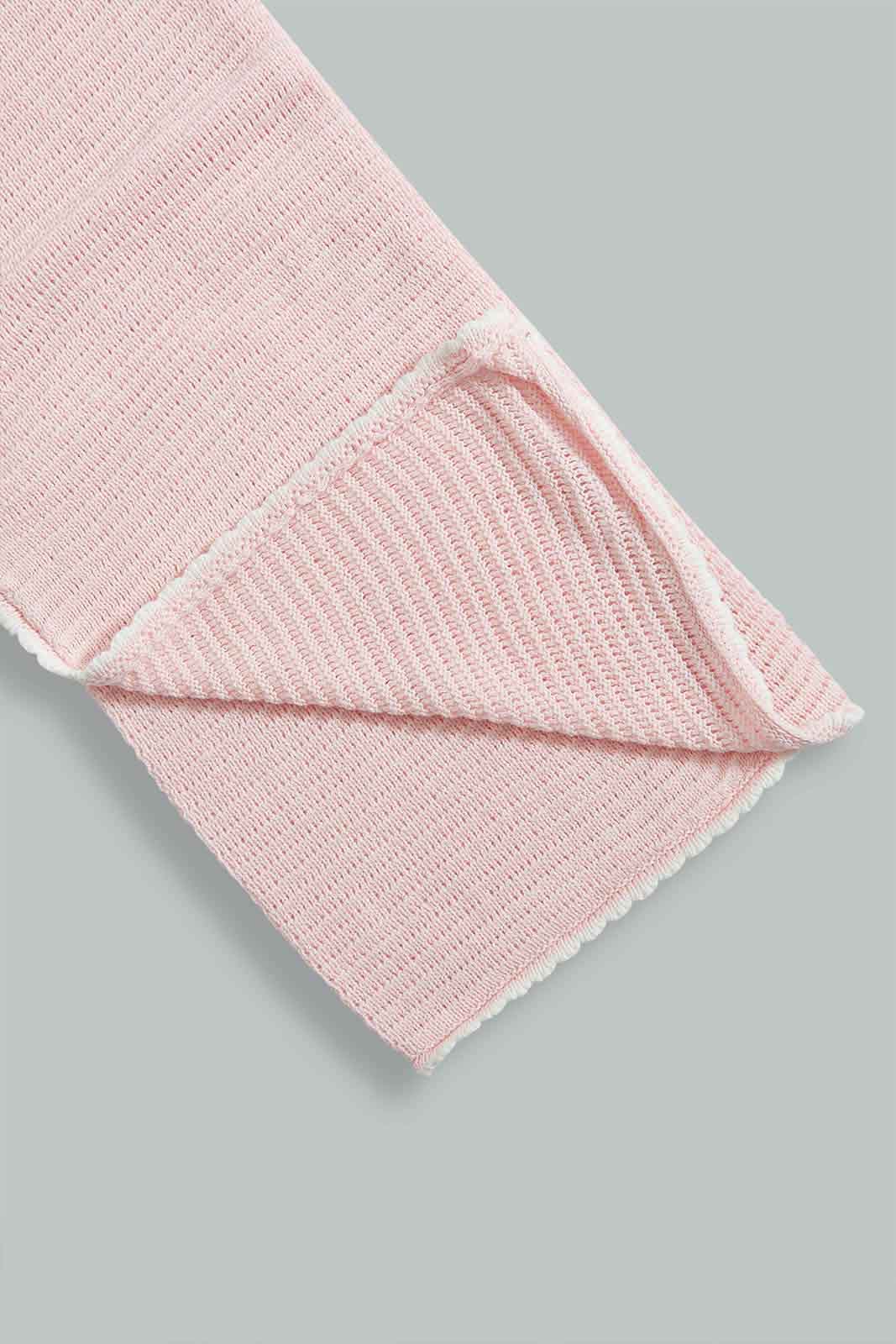 Redtag-White-Sweater-Blanket-Baby-Blankets-Baby-0 to 12 Months