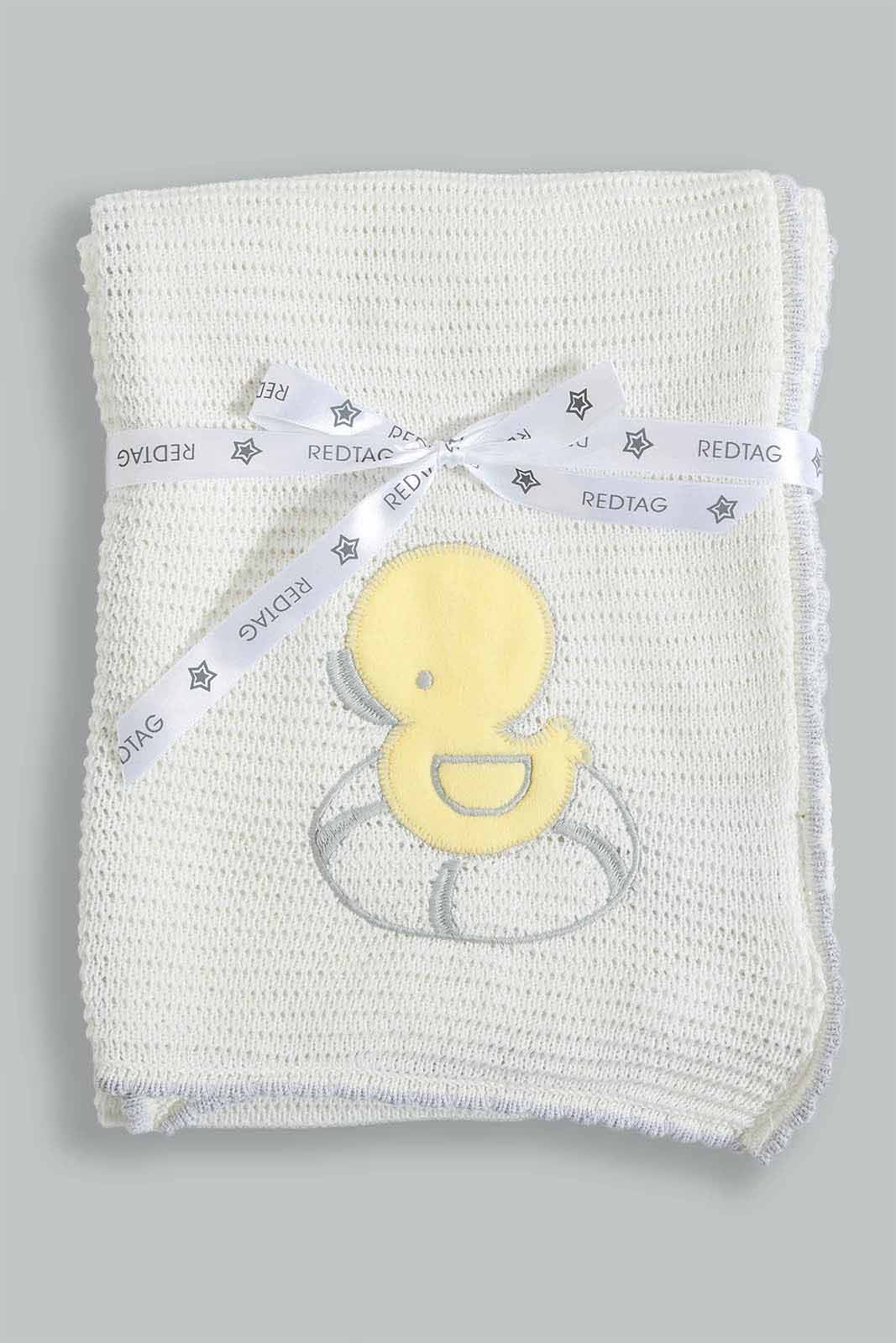 Redtag-Grey-Sweater-Blanket-Baby-Blankets-Baby-0 to 12 Months
