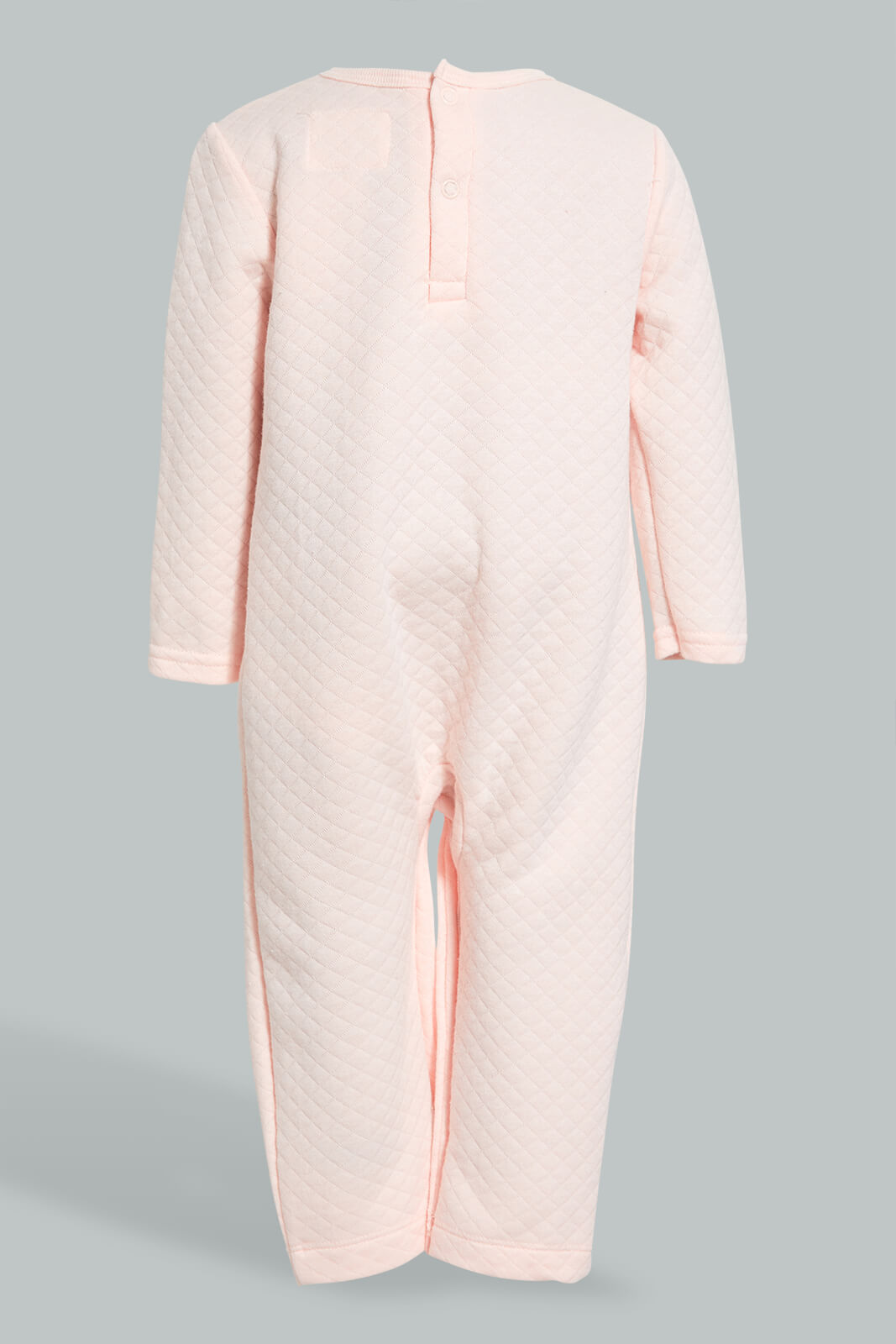 Redtag-Peach-Milk-2-Pack-Quilted-Jacquard-Romper-Rompers-Baby-0 to 12 Months