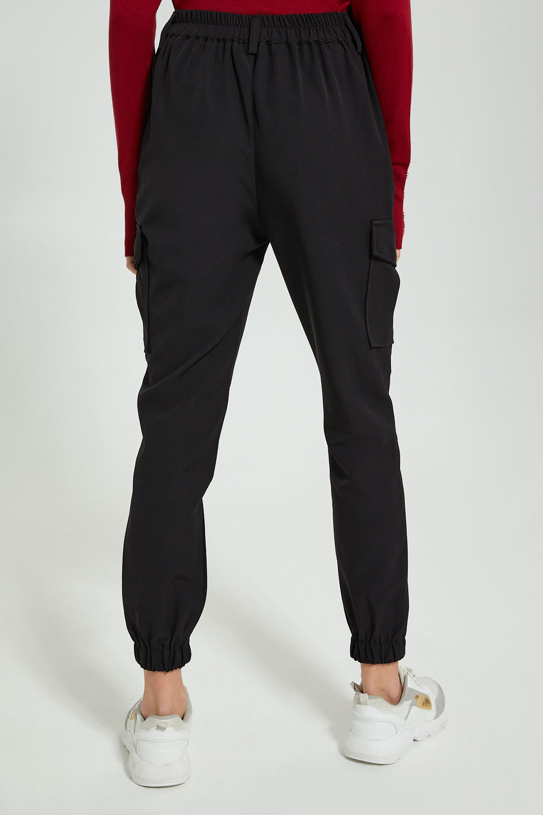 Redtag-Black-Jogger-With-Cargo-Pockets-Trousers-Women's-
