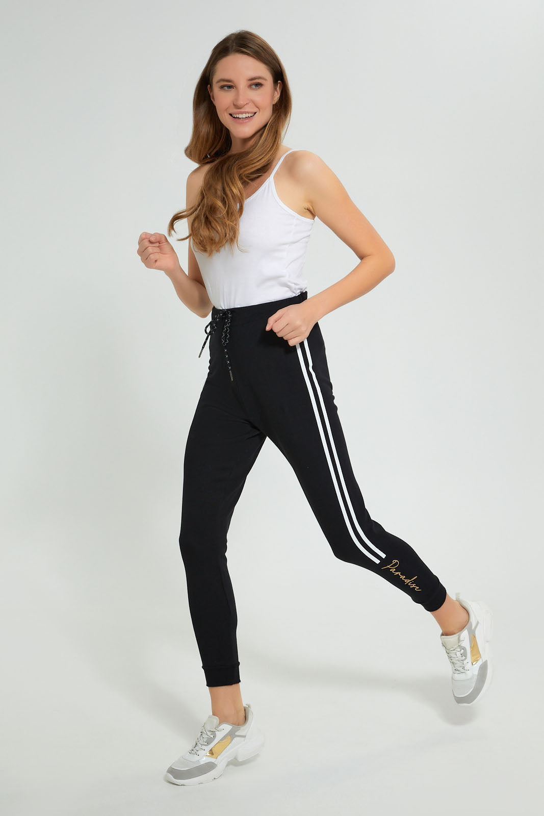 Redtag-Burgundy-Basic-Jogger-With-Side-Applique-Joggers-Women's-