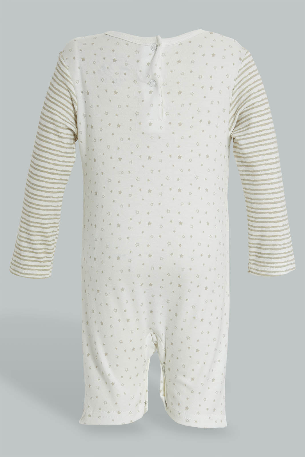 Redtag-Beige-Star-Duangree-Romper-Rompers-Baby-0 to 12 Months