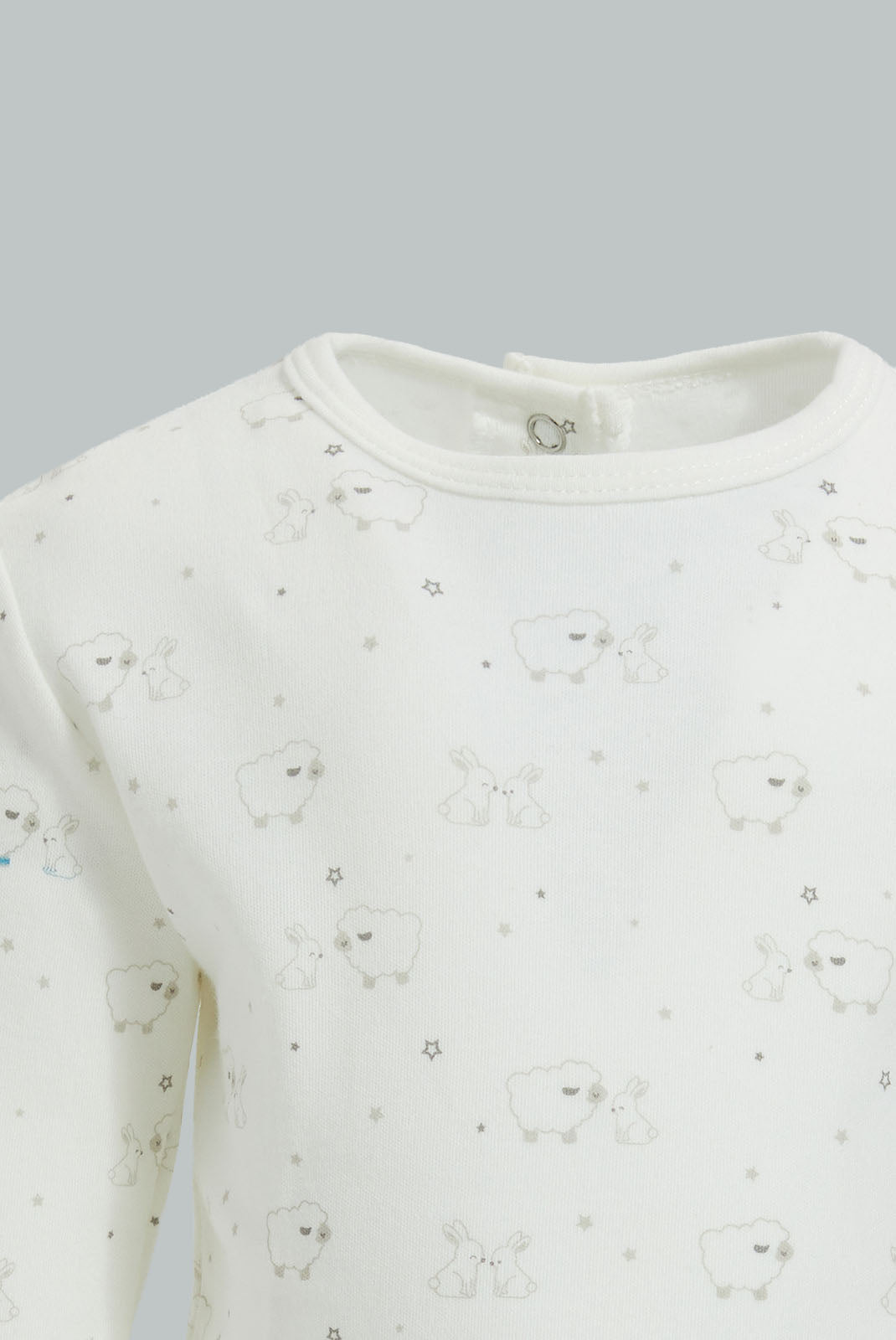 Redtag-Beige-Sheep-Jacquard-Duangree-Rompers-Baby-0 to 12 Months