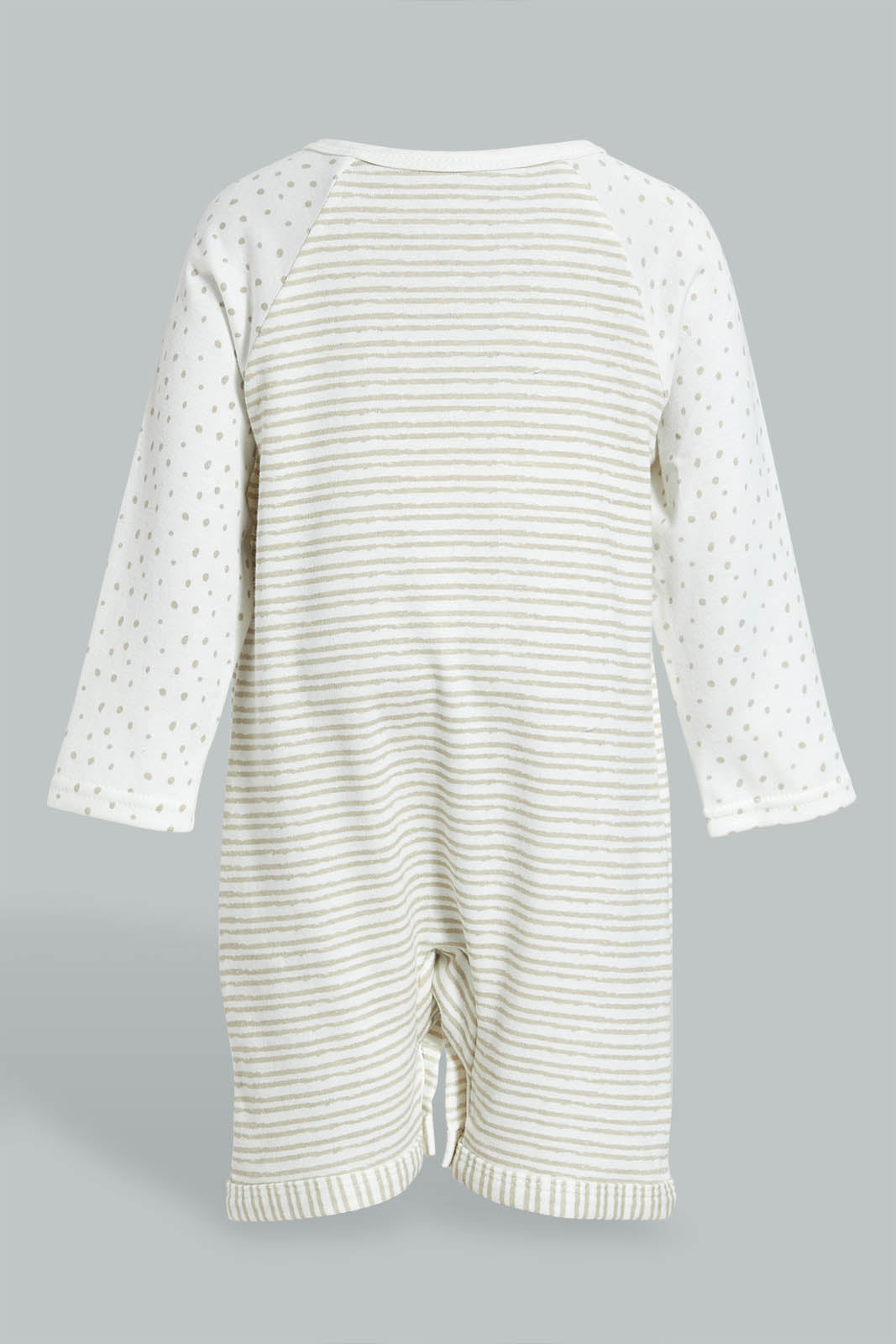 Redtag-Beige-Cut-&-Sewn-Boys-Romper-Rompers-Baby-0 to 12 Months