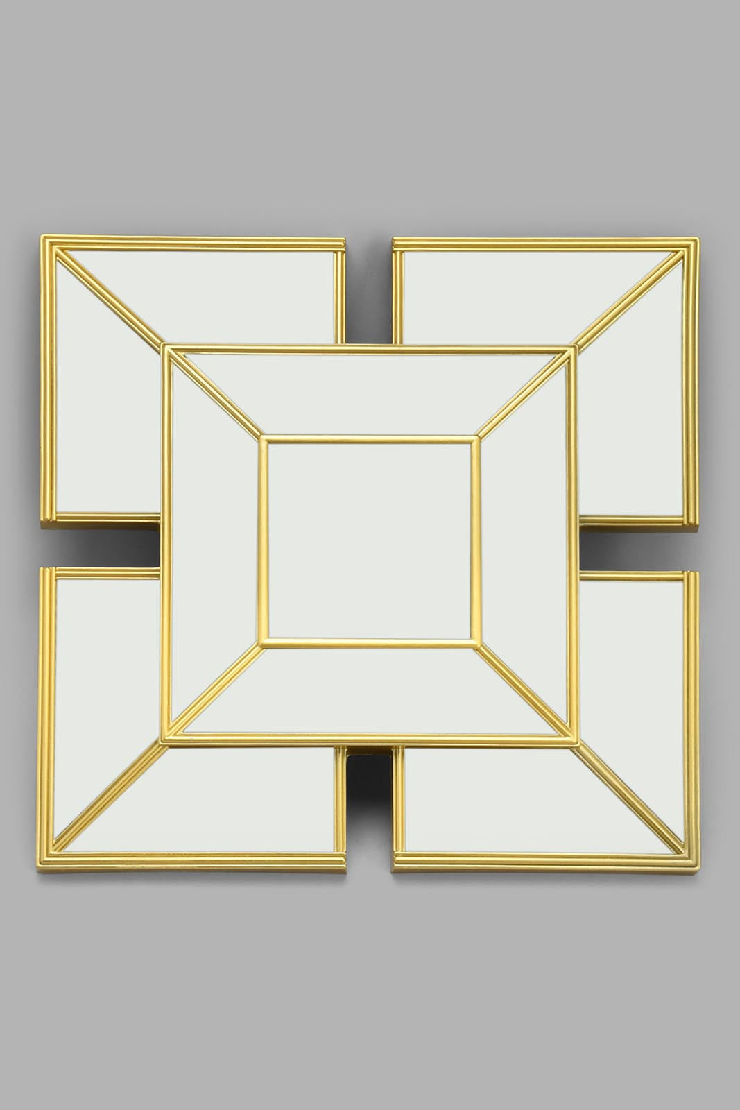 Redtag-Gold-Decorative-Raindrop-Wallmirror-Set(4Piece)-Mirrors-Home-Decor-