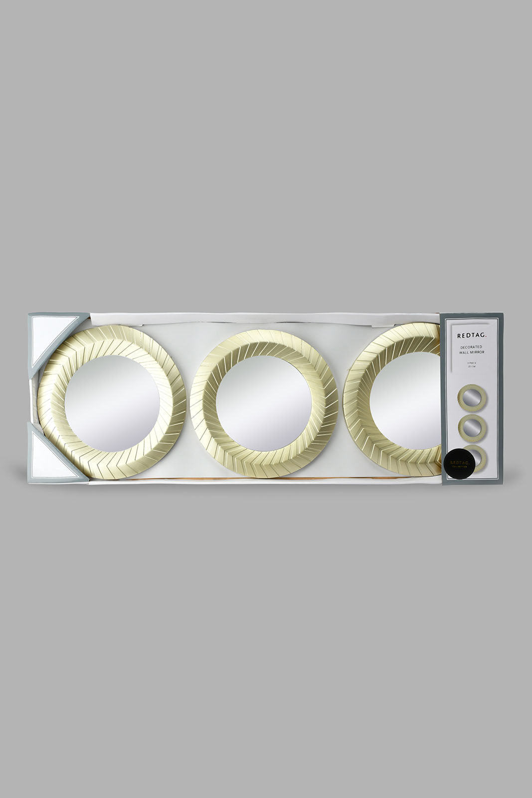Redtag-Gold-Floral-Decorative-Wall-Mirror-Set(3Piece)-Mirrors-Home-Decor-