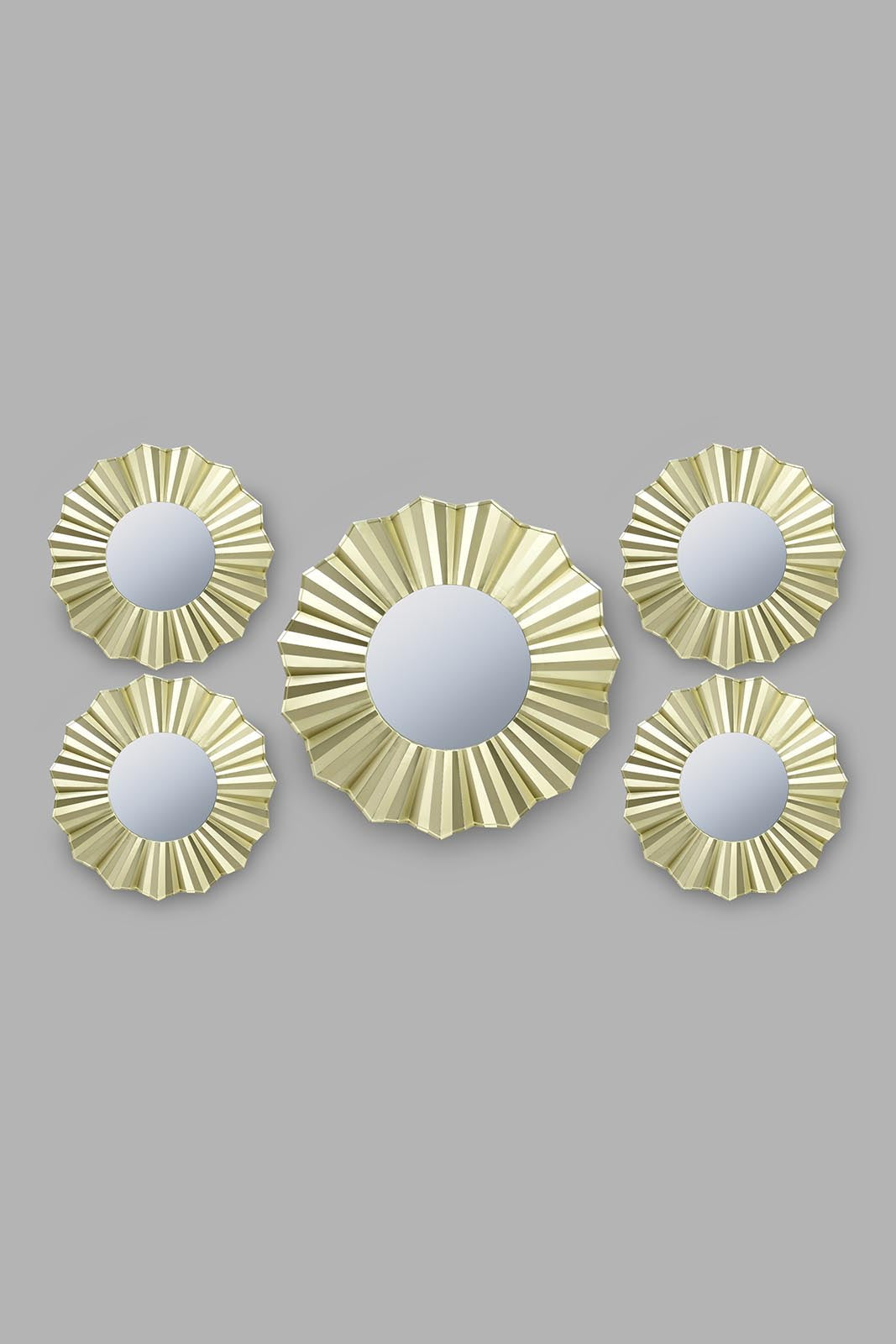 Redtag-Gold-Floral-Decorative-Wall-Mirror-Set(5Piece)-Mirrors-Home-Decor-