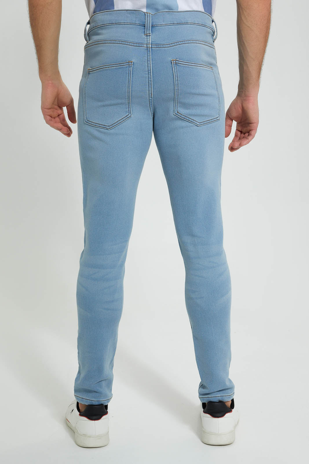 Redtag-Light-Wash-5-Pocket-Knit-Denim-Jean-Jeans-Slim-Fit-Men's-