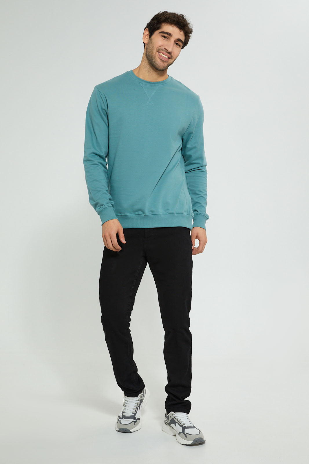Redtag-Green-Crew-Neck-Sweatshirt-Sweatshirts-Men's-