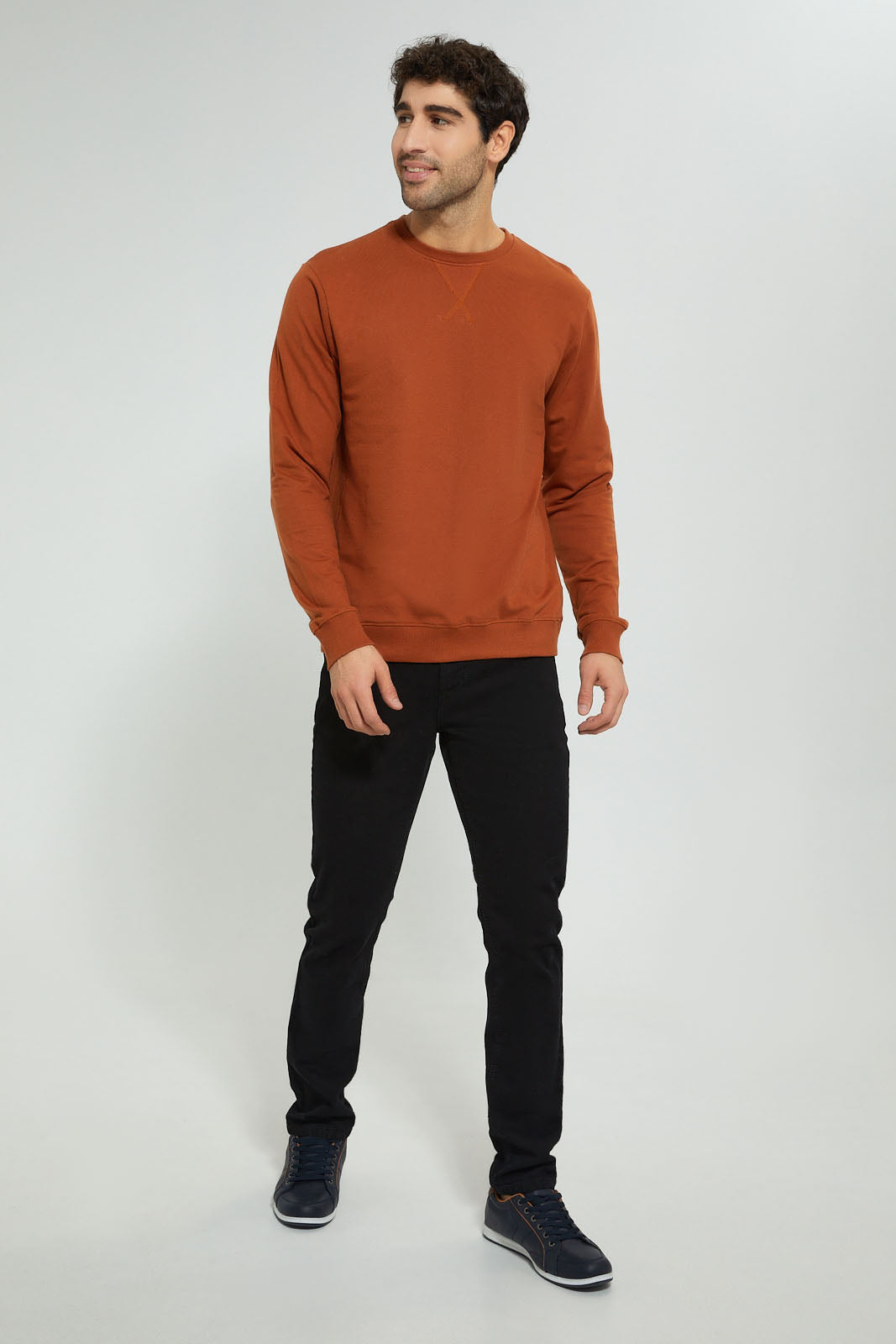 Redtag-Rust-Crew-Neck-Sweatshirt-Sweatshirts-Men's-