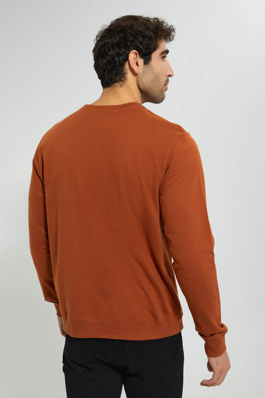 Redtag-Rust-Crew-Neck-Sweatshirt-Sweatshirts-Men's-