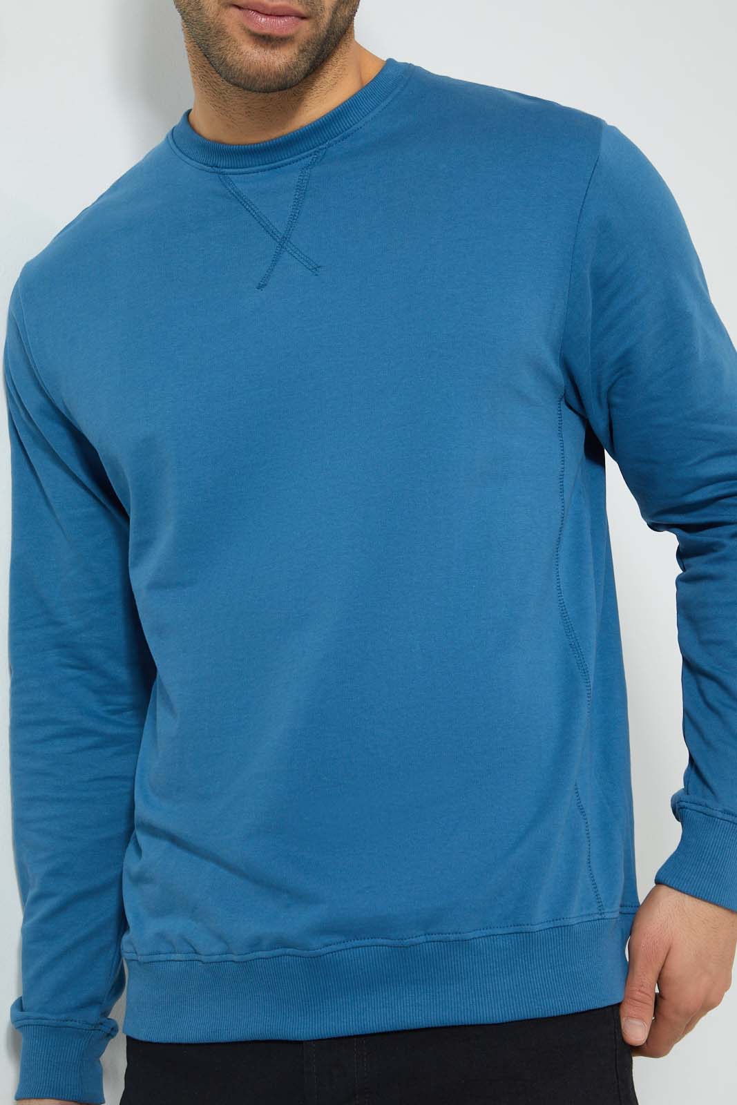Redtag-Blue-Crew-Neck-Sweatshirt-Sweatshirts-Men's-
