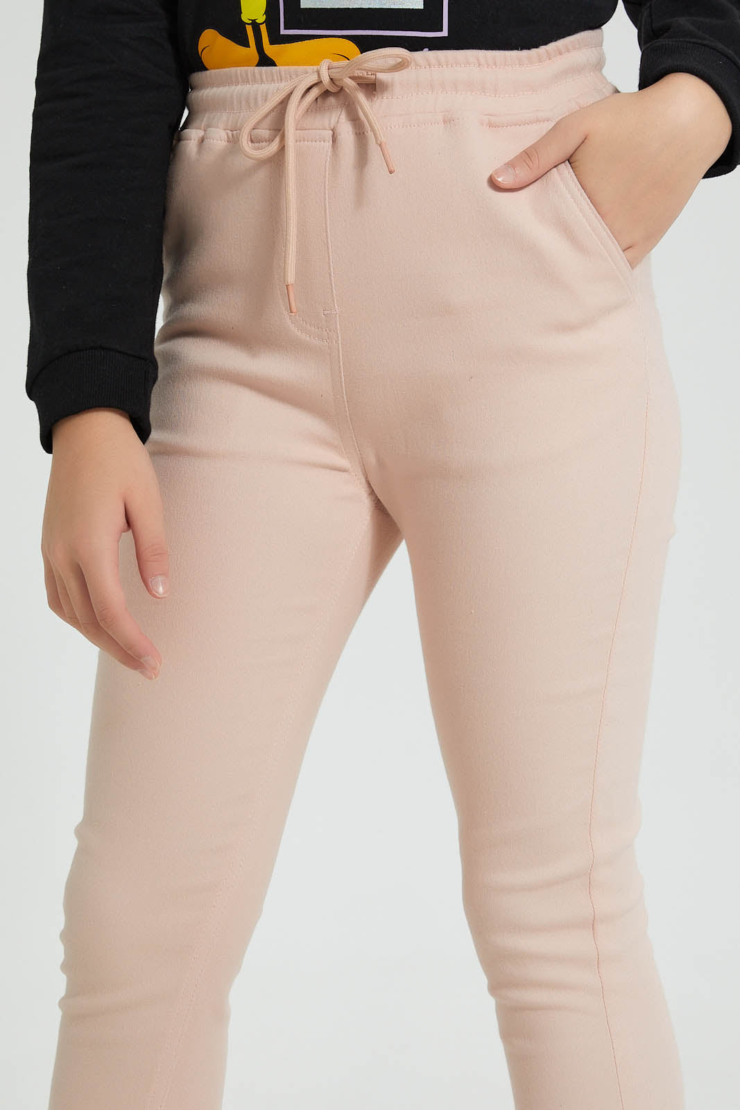 Redtag-Pink-Colored-Knitted-Joger-Jeggings-Senior-Girls-9 to 14 Years
