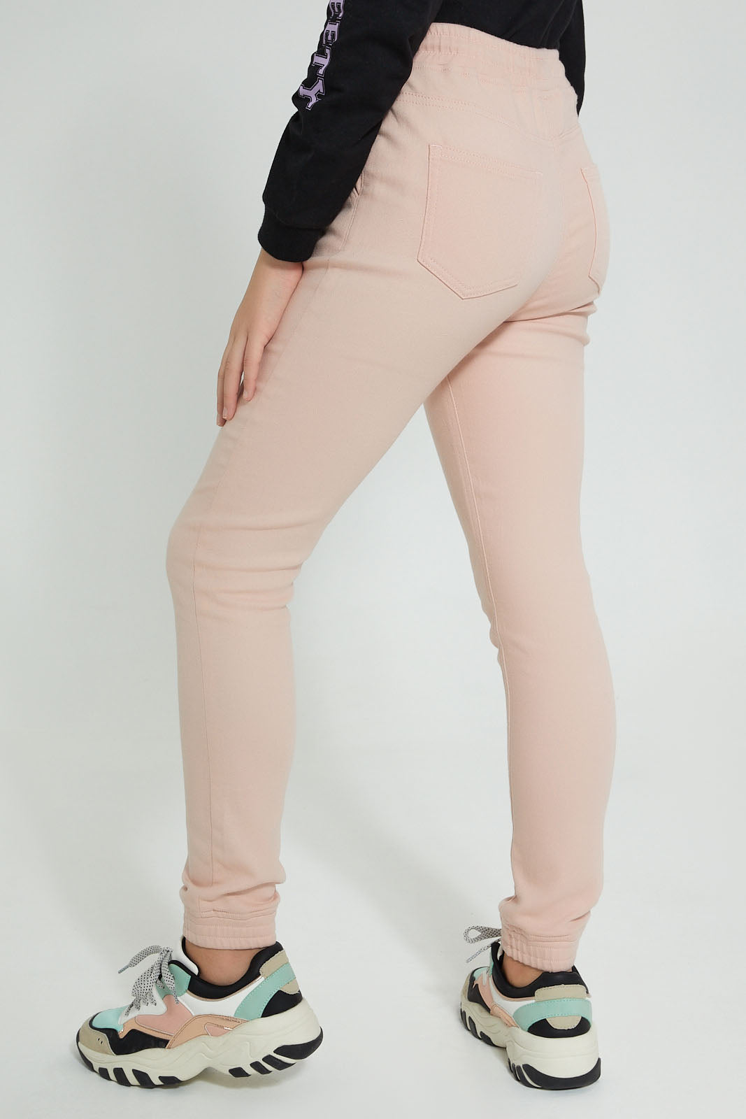 Redtag-Pink-Colored-Knitted-Joger-Jeggings-Senior-Girls-9 to 14 Years