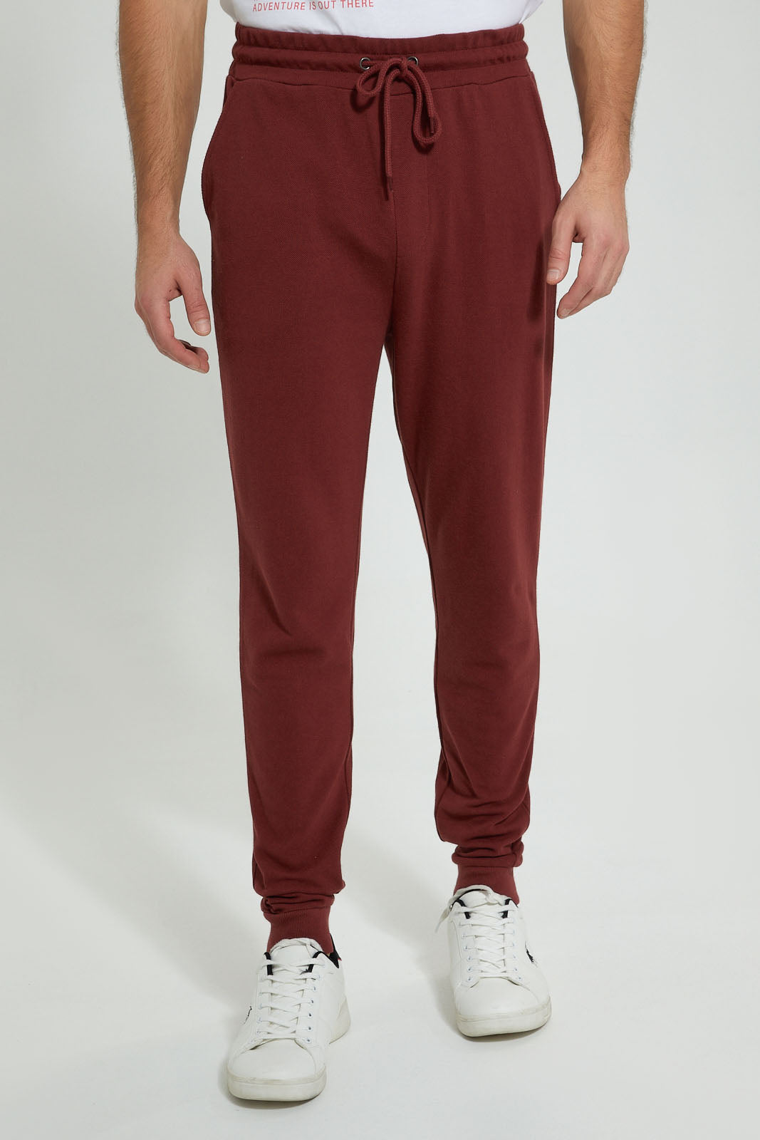 Burgundy Pique Jogger