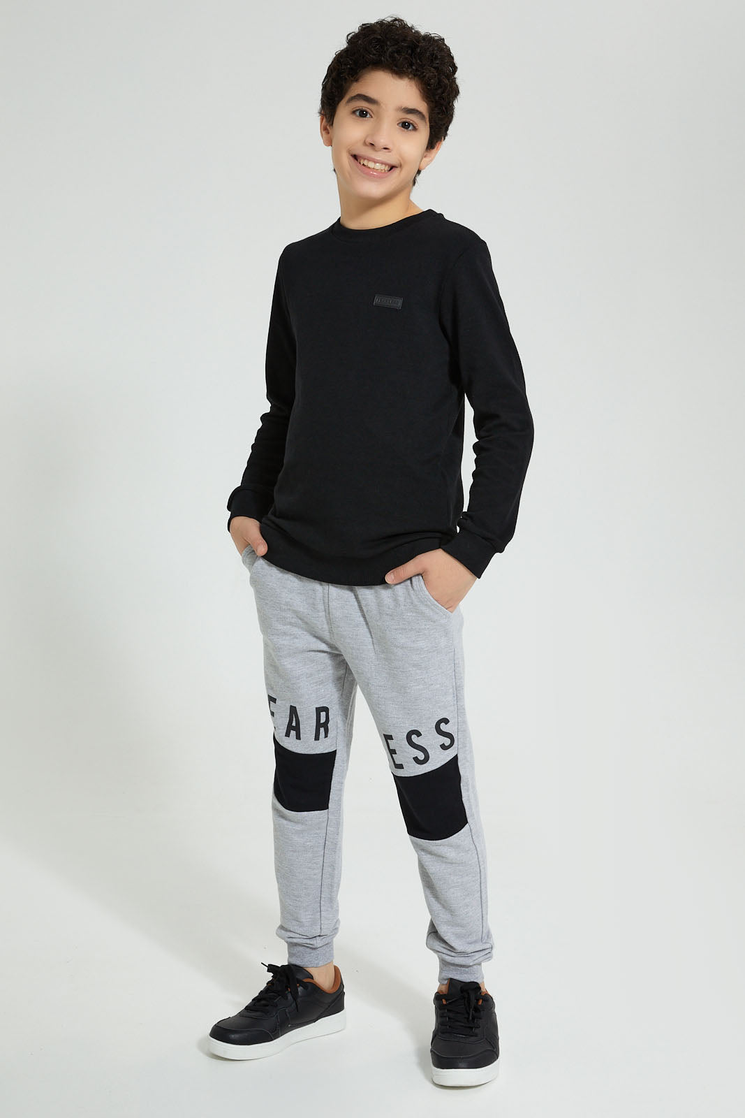 Redtag-Grey-Fearless-Active-Pant-Joggers-Senior-Boys-9 to 14 Years