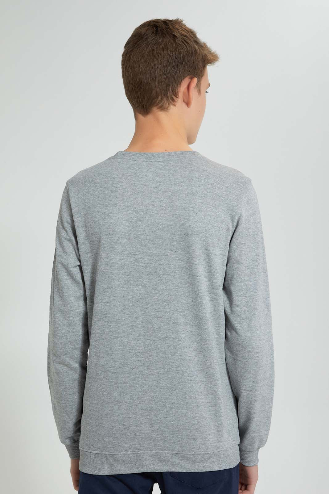 Redtag-Grey-Thousand-Lives-Sweat-T-Shirt-Long-Sleeves-Senior-Boys-9 to 14 Years