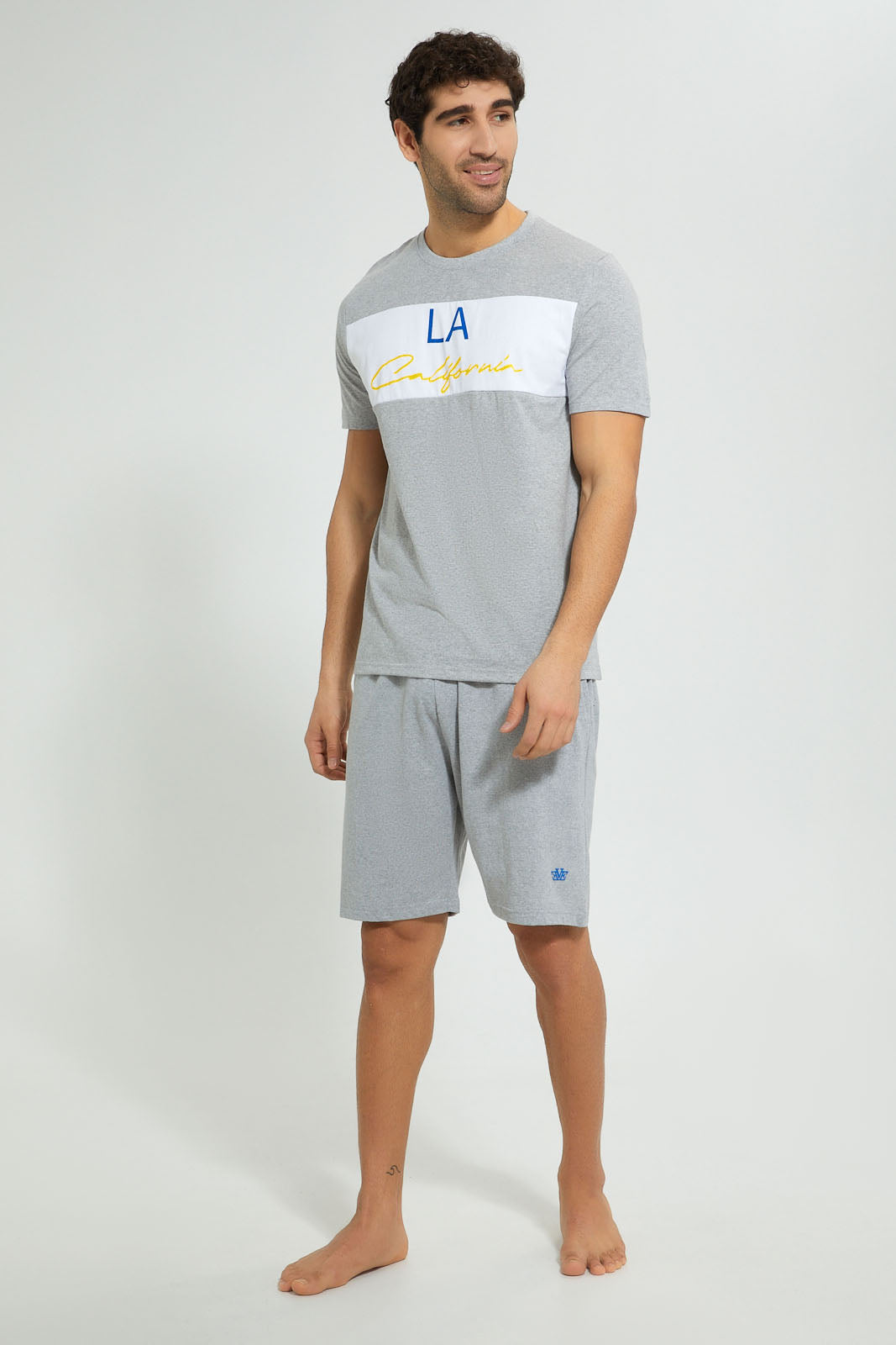 Redtag-Grey-Night-Suit-With-Chest-Panel-Pyjama-Sets-Men's-
