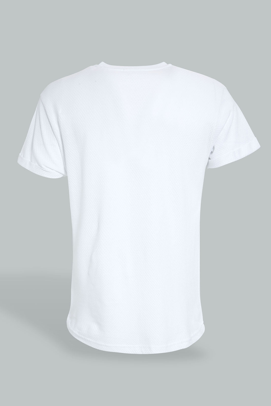 Redtag-White-Jacquard-Fabric-T-Shirt-Plain-Men's-