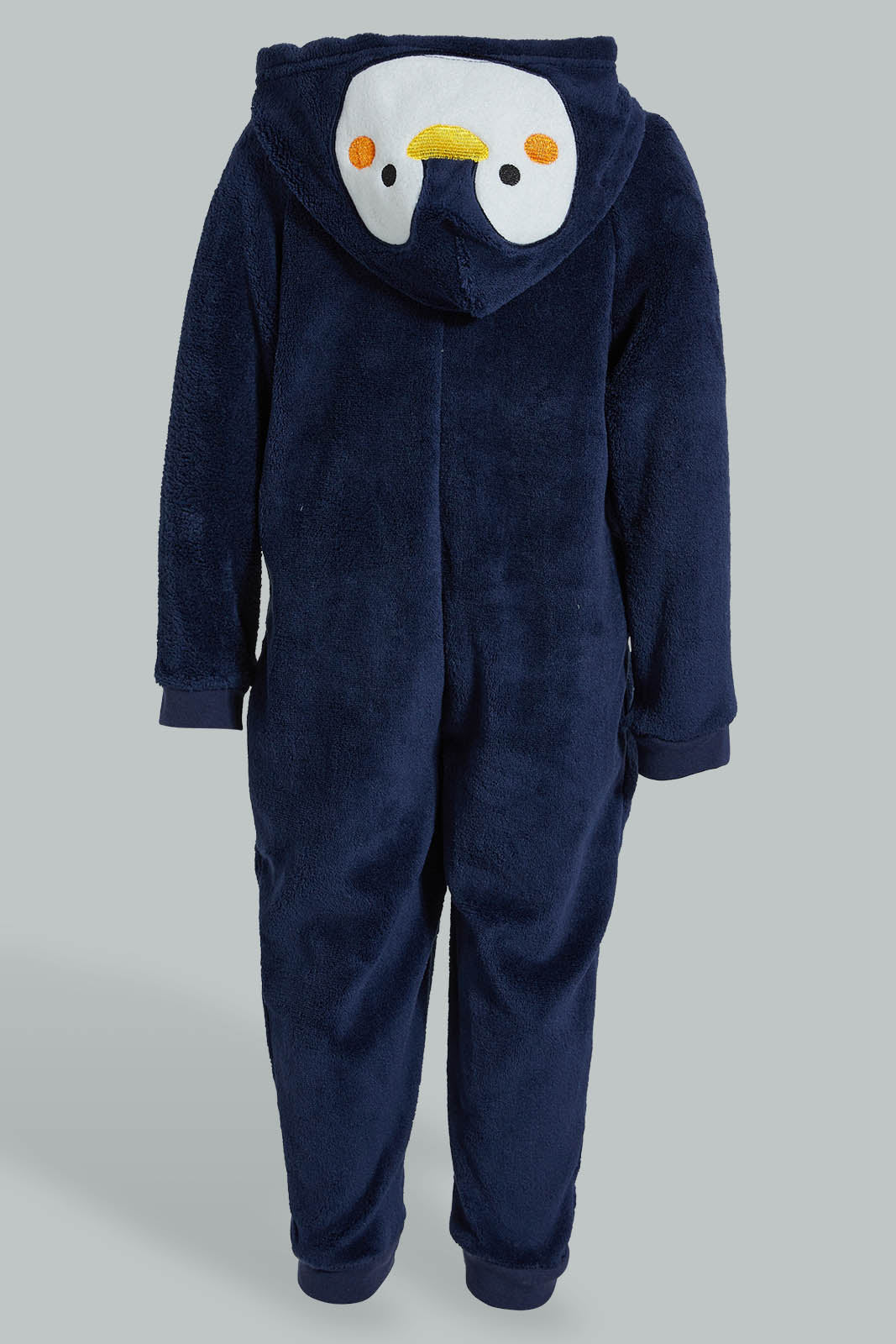 Redtag-Navy-Fluffy-Hoody-Onsie-Pj-Set-Pyjama-Sets-Infant-Boys-3 to 24 Months