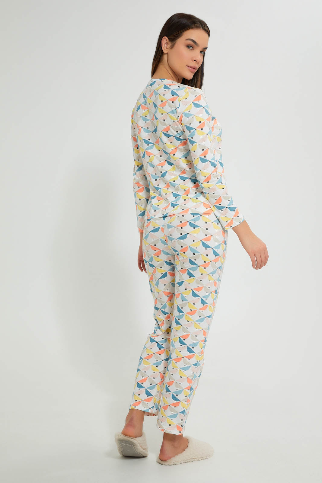 Redtag-Offwhite-Printed-Pyjama-Set-Pyjama-Sets-Women's-