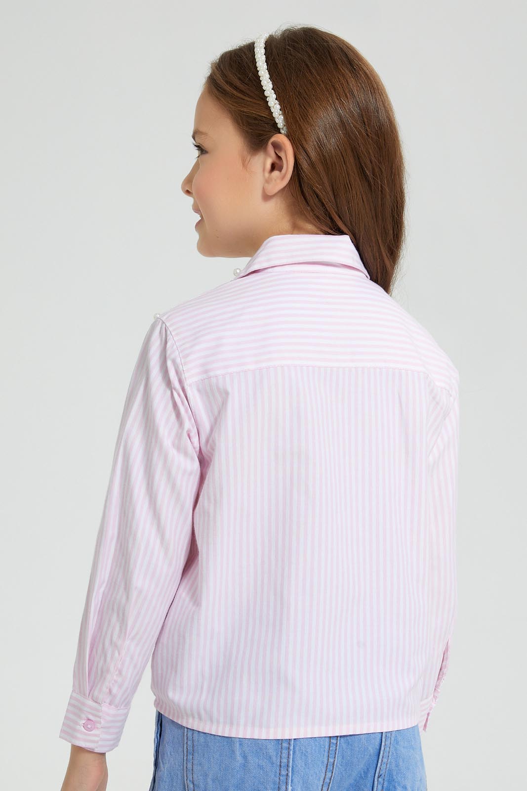 Redtag-Stripe-Blouse-Colour:Pink,-Filter:Girls-(2-to-8-Yrs),-Girls-Blouses,-New-In,-New-In-GIR,-Non-Sale,-S22A,-Section:Kidswear-Girls-2 to 8 Years