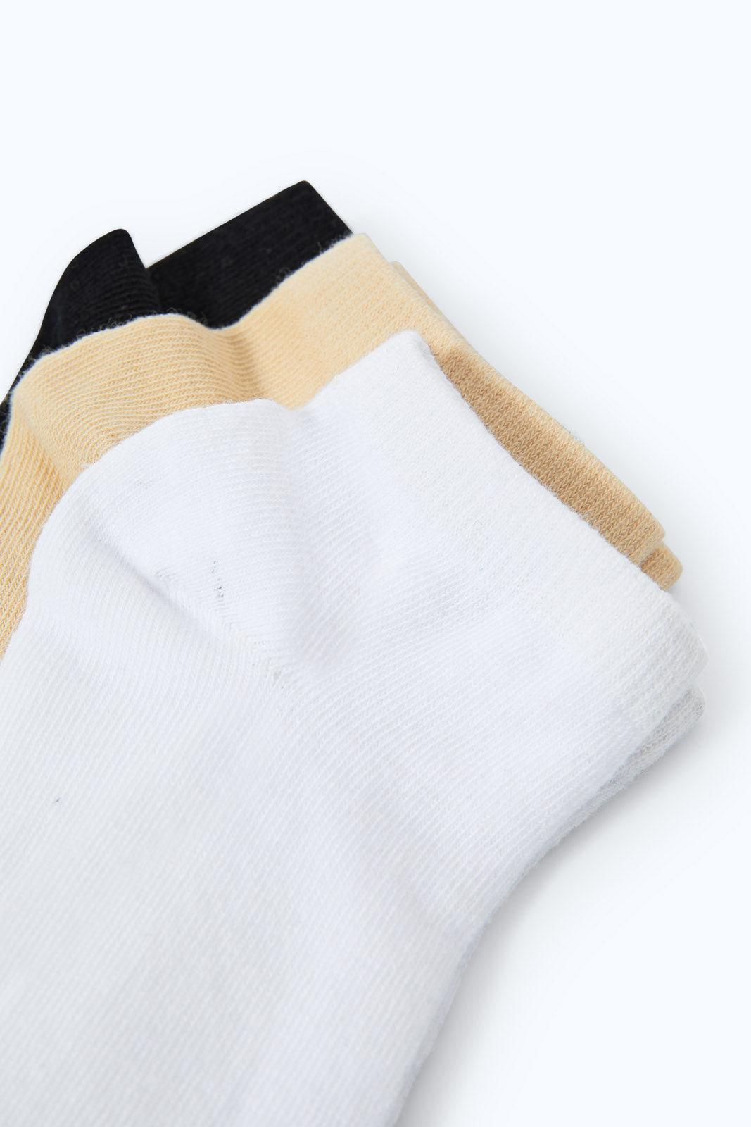 Redtag-Black/Beige/White-Plain-Ankle-Socks-(3-Pack)-2FOR37,-365,-Bundle,-Category:Socks,-Colour:Assorted,-Deals:2-FOR-37,-Deals:New-In,-Dept:Ladieswear,-Filter:Women's-Clothing,-New-In-Women-APL,-Section:Women,-Women-Socks--