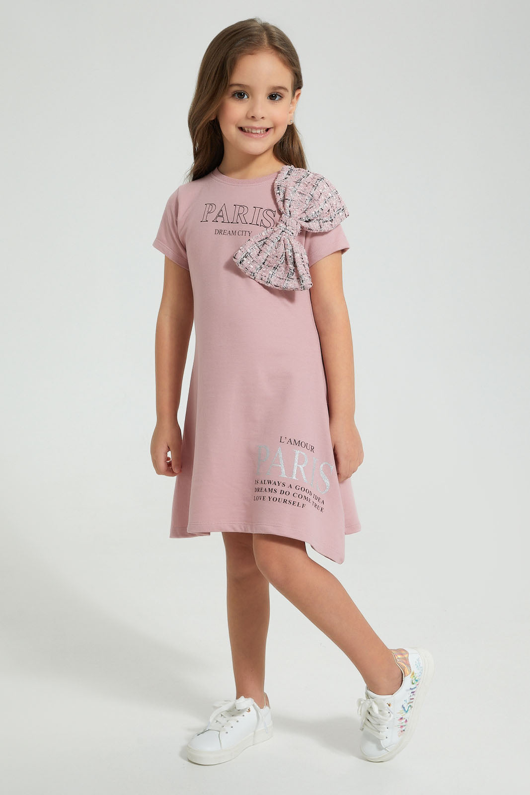 Redtag-Assorted-3D-Bow-Dress-Colour:Assorted,-Filter:Girls-(2-to-8-Yrs),-Girls-Dresses,-New-In,-New-In-GIR,-Non-Sale,-S22A,-Section:Kidswear-Girls-2 to 8 Years