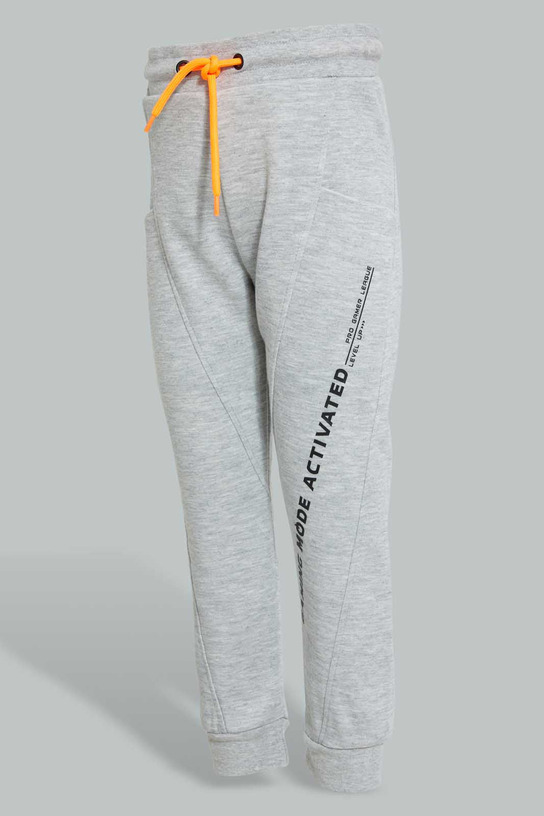 Grey Printed Jogger For Baby Boys