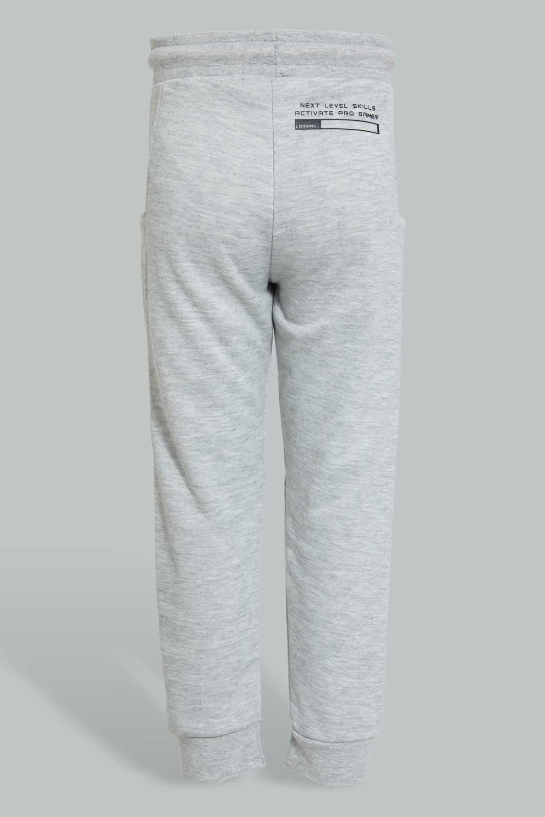 Grey Printed Jogger For Baby Boys