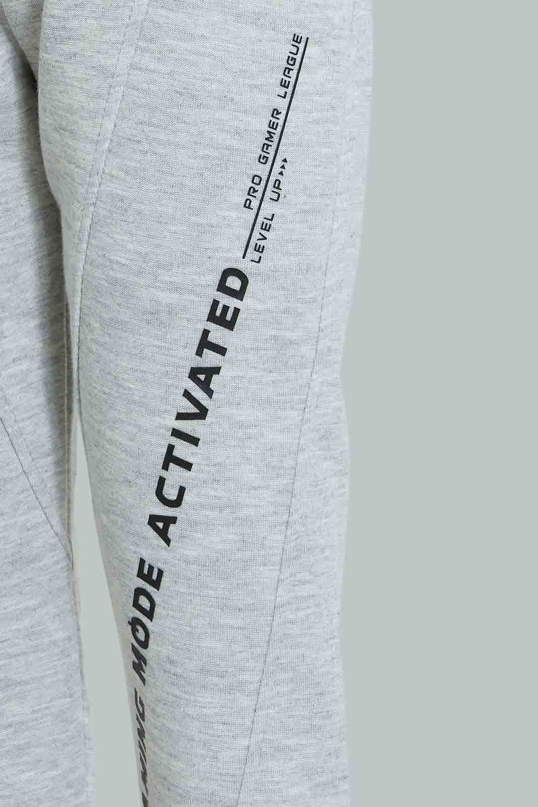 Grey Printed Jogger For Baby Boys