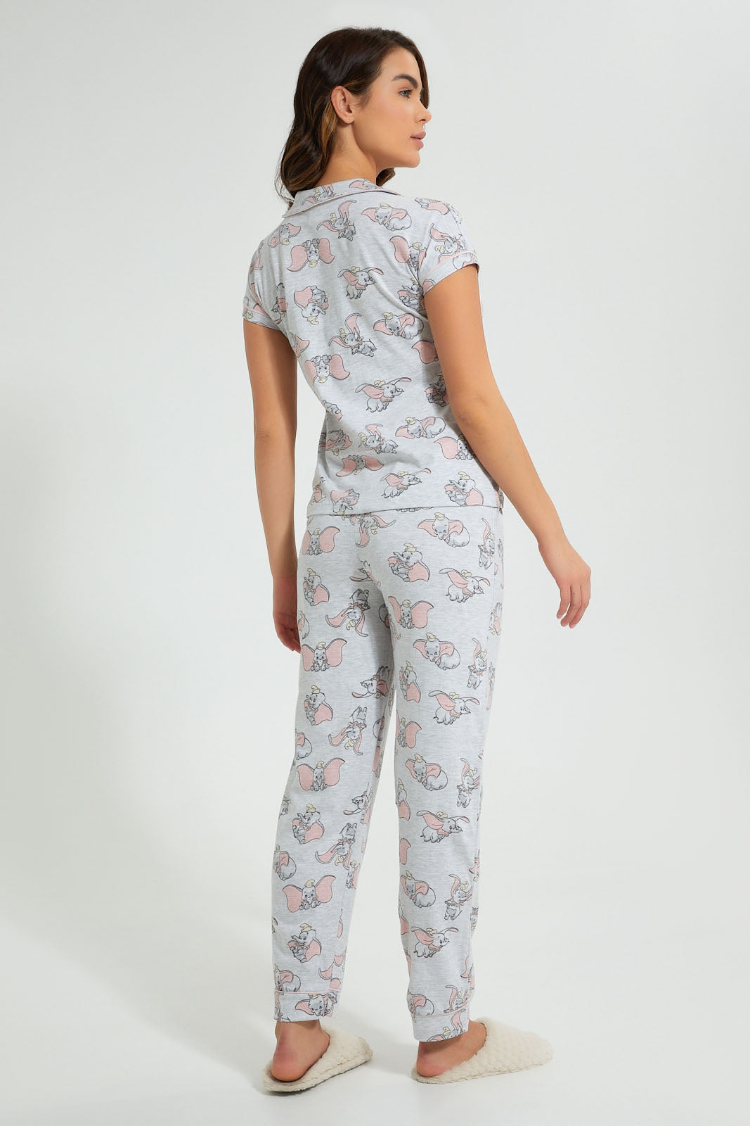 Redtag-Grey-Melange-Dumbo-Printed-Pyjama-Set-Pyjama-Sets-Women's-