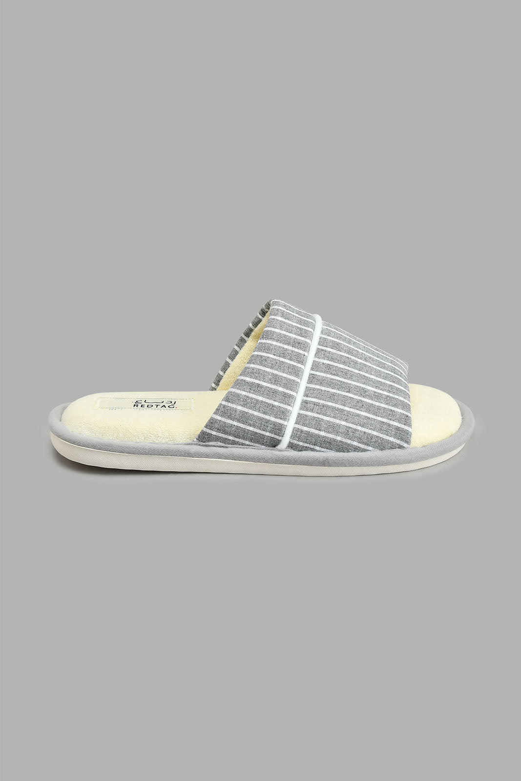 Redtag-Grey-Checkered-Slipper-Colour:Grey,-Filter:Men's-Footwear,-Men-Slippers,-New-In,-New-In-Men-FOO,-Non-Sale,-S22B,-Section:Men-Men's-