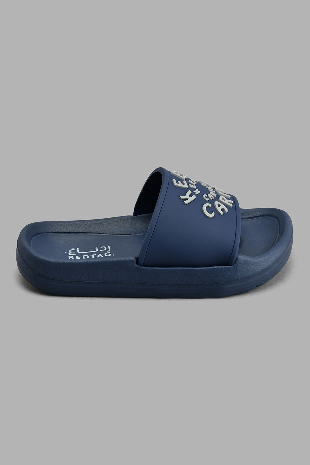 Redtag-Navy-Slogan-Embossed-Slide-Boys-Flip-Flops,-Colour:Navy,-Filter:Boys-Footwear-(3-to-5-Yrs),-New-In,-New-In-BOY-FOO,-Non-Sale,-S22A,-Section:Kidswear-Boys-3 to 5 Years