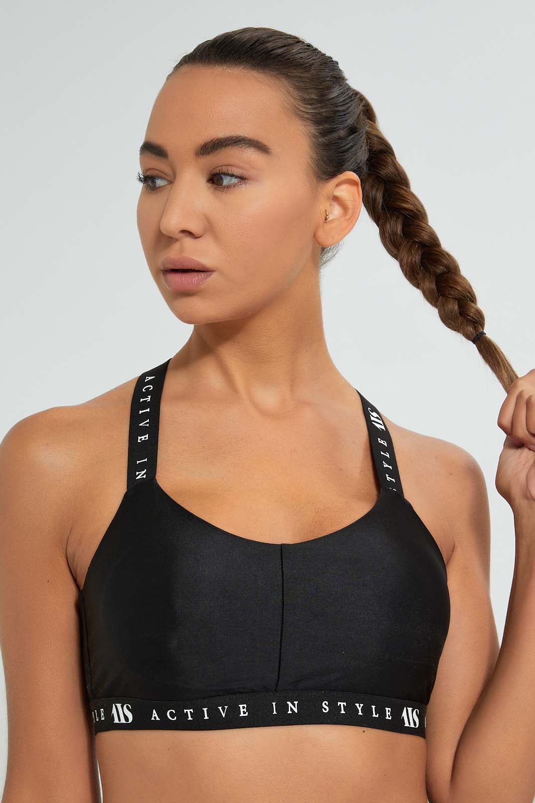 Redtag-Black-Sports-Bra-With-Printed-Strappy-Active-Tees-Women's-0