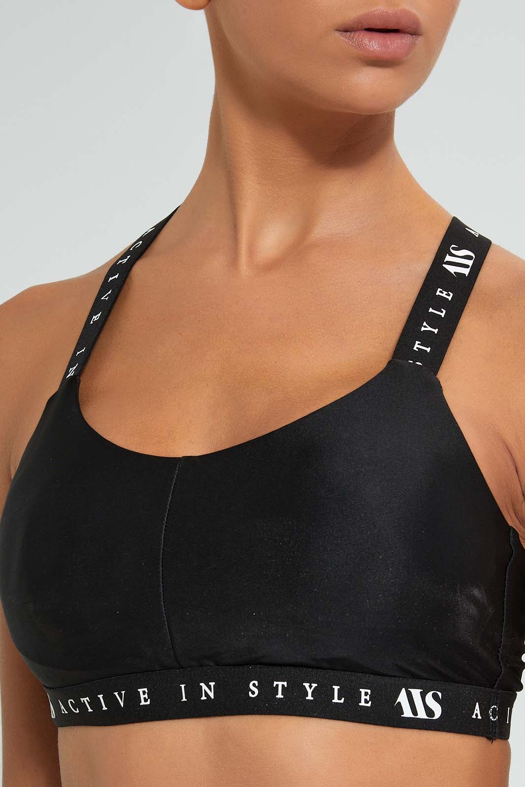 Redtag-Black-Sports-Bra-With-Printed-Strappy-Active-Tees-Women's-0