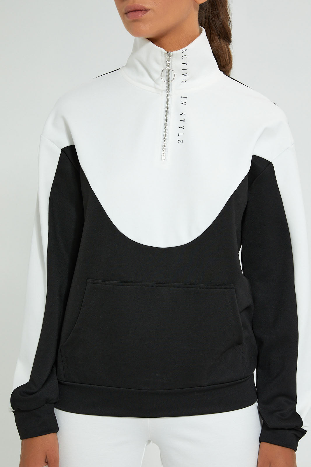 White And Black Active Sweatshirt