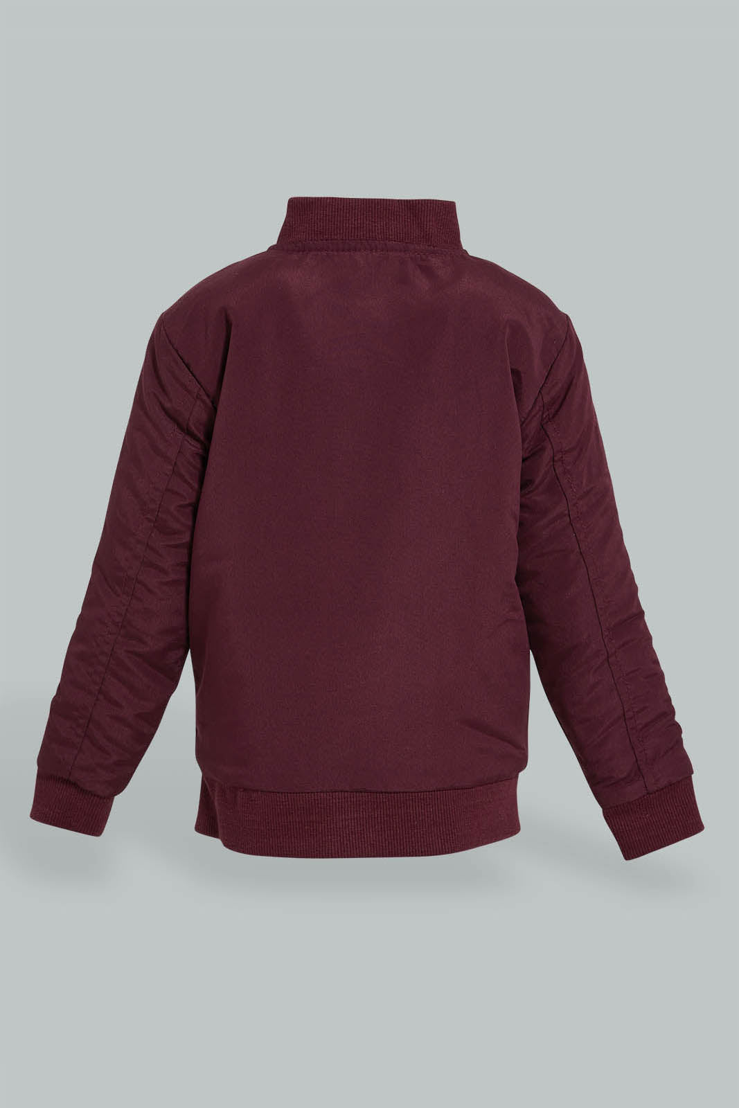 Redtag-Burgundy-Bomber-Jacket-With-Zipper-Jackets-Infant-Boys-3 to 24 Months