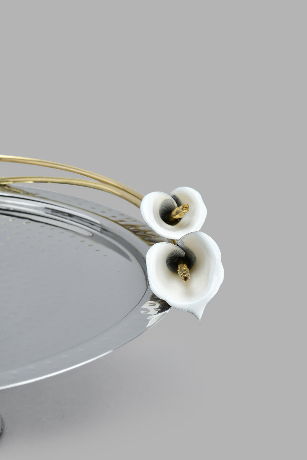 Redtag-Silver-Hammered-Cake-Stand-With-Gold-Brass-Decorations-Trays-Home-Dining-