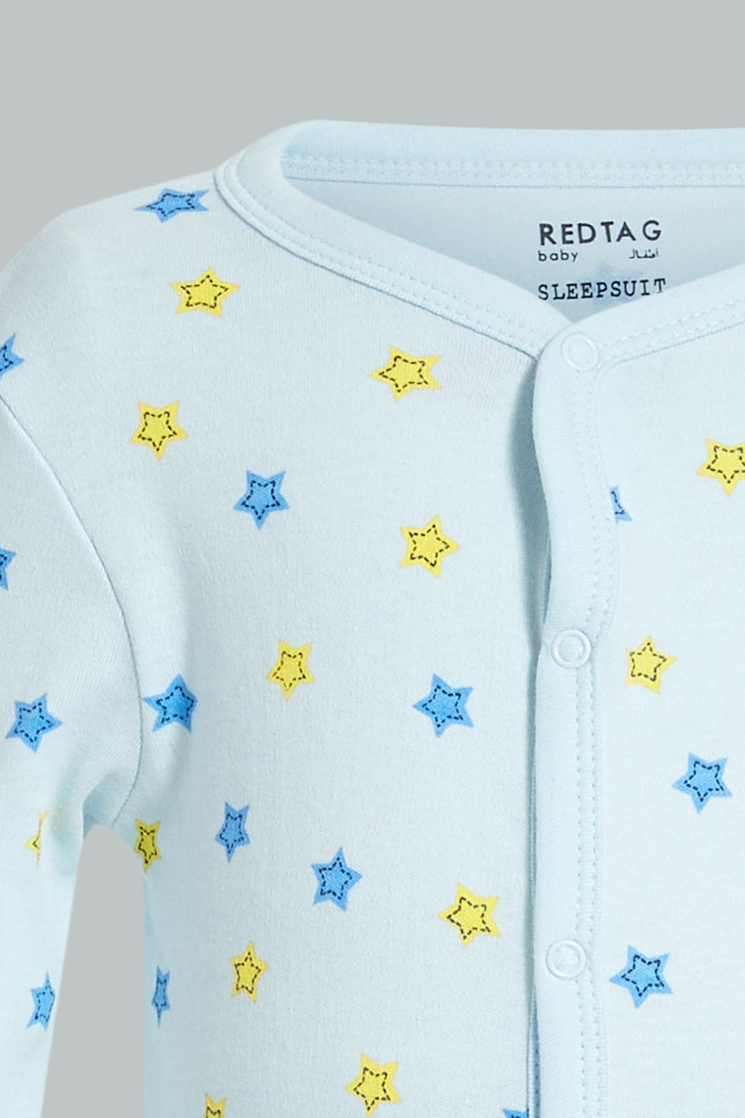 Redtag-Blue-And-Yellow-Little-Dream-Lover-3-Piece-Pack-L-Sleepsuits-Baby-0 to 12 Months