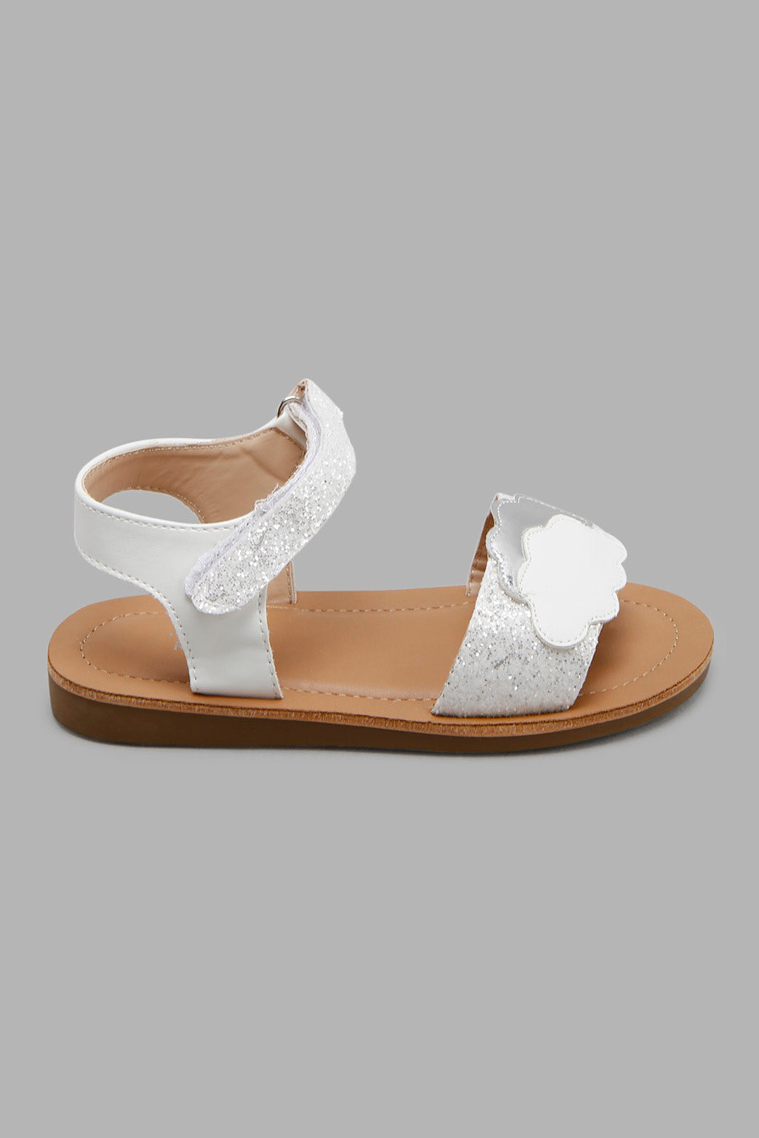 Redtag-White-Glitter-Strap-Sandal-Bundle,-Category:Sandals,-Colour:White,-Deals:2-For-90,-Deals:New-In,-Filter:Girls-Footwear-(3-to-5-Yrs),-GIR-Sandals,-New-In-GIR-FOO,-S22C,-Section:Girls-(0-to-14Yrs)-Girls-3 to 5 Years