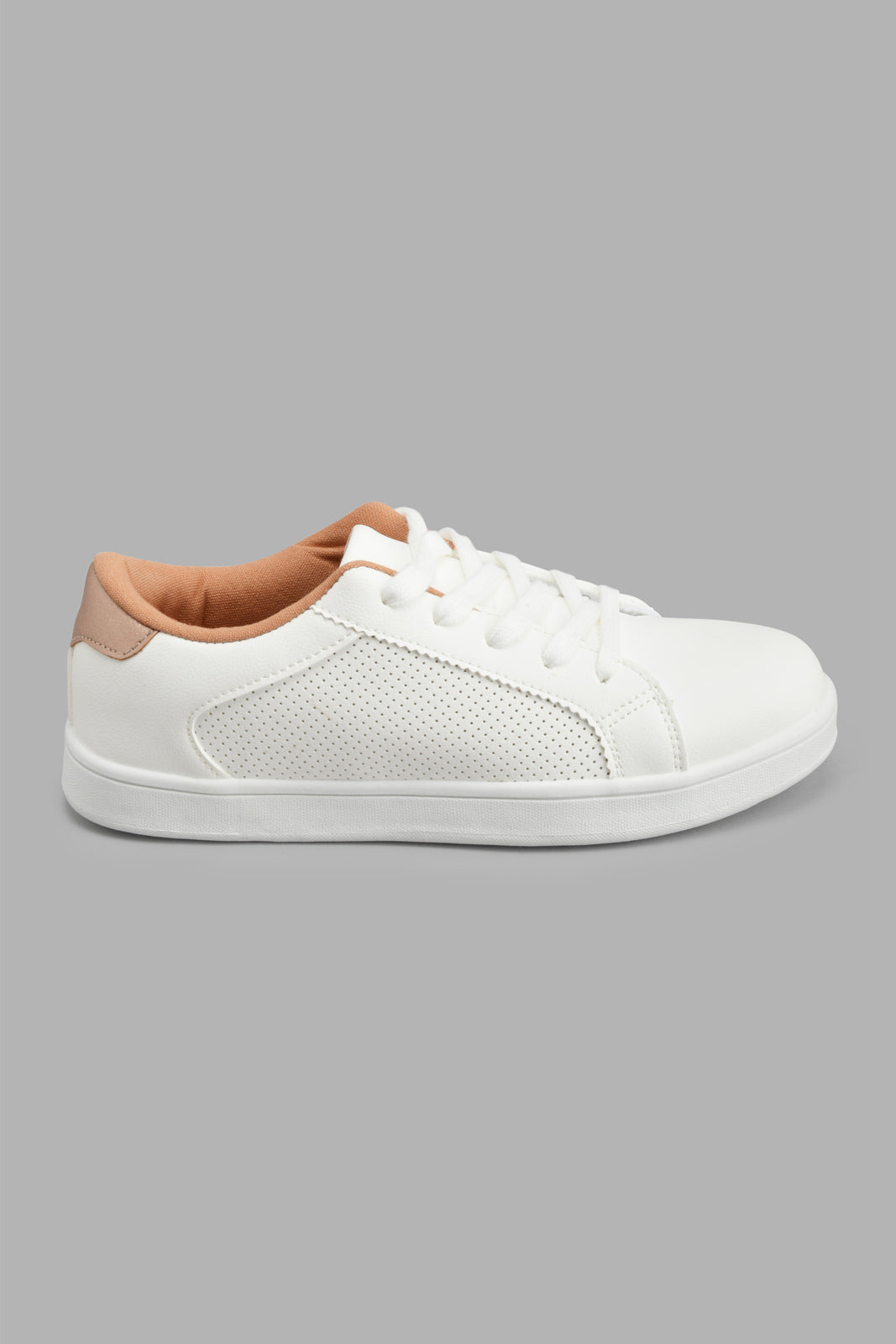 Redtag-White-Laser-Cut-Sneaker-Sneakers-Senior-Girls-5 to 14 Years