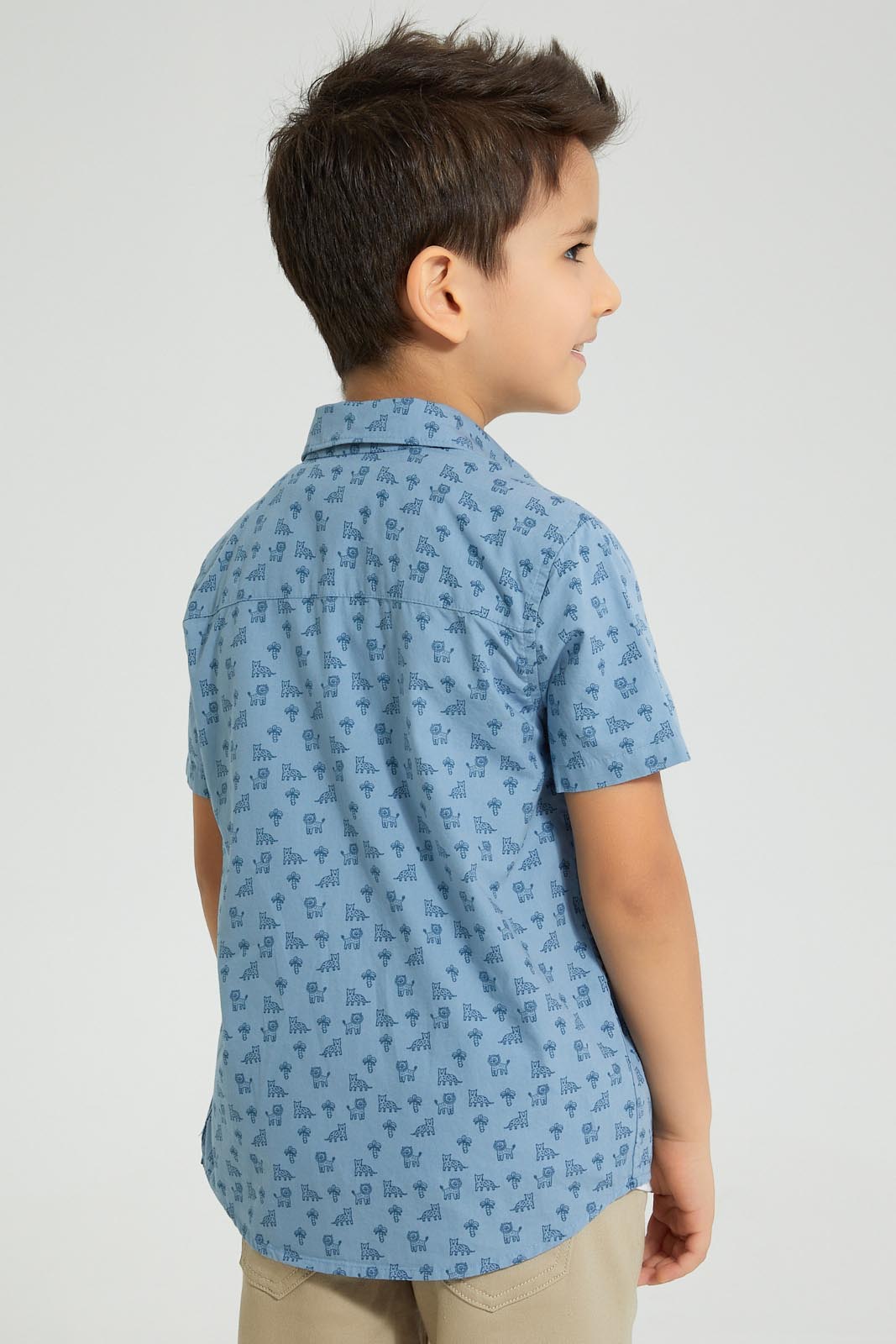 Redtag-Blue-Short-Sleeve-Print-Shirt-And-T-Shirt-Set-Boys-Shirts,-Colour:Blue,-Filter:Boys-(2-to-8-Yrs),-New-In,-New-In-BOY,-Non-Sale,-S22B,-Section:Kidswear-Boys-2 to 8 Years