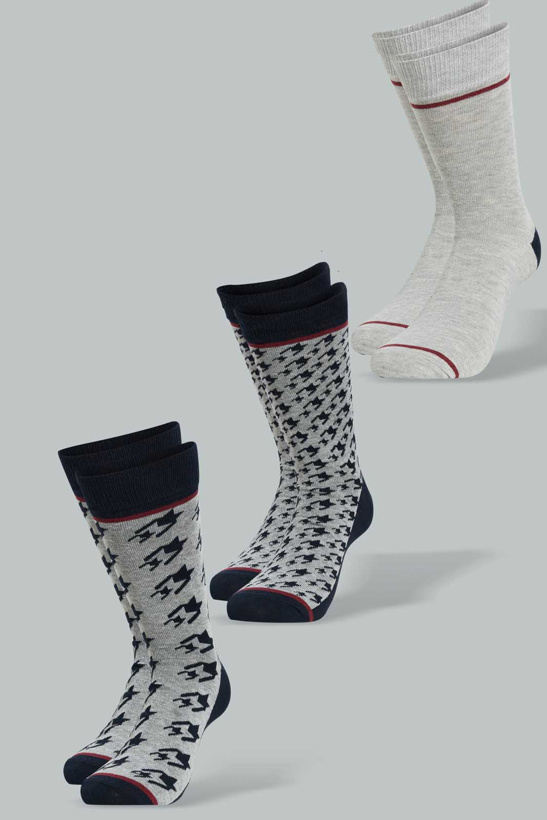 Redtag-Assorted-Colors-3Pk-Men'S-Formal-Socks-Mid-Length-Socks-Men's-