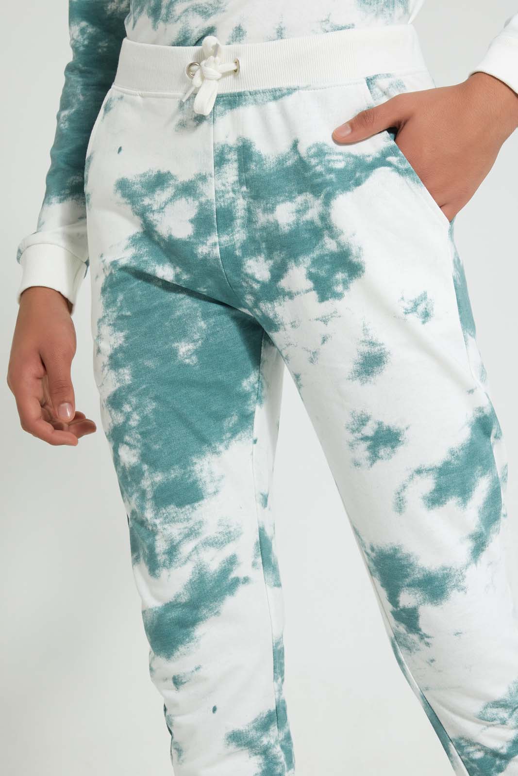 Redtag-White-Tye-Dye-Active-Pant-Joggers-Senior-Boys-9 to 14 Years