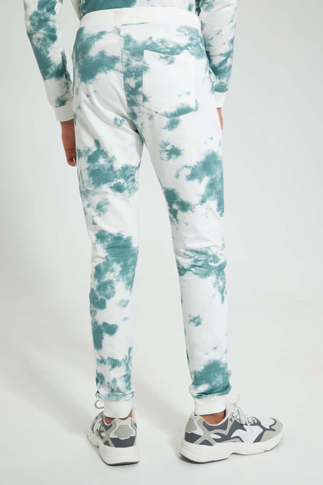Redtag-White-Tye-Dye-Active-Pant-Joggers-Senior-Boys-9 to 14 Years