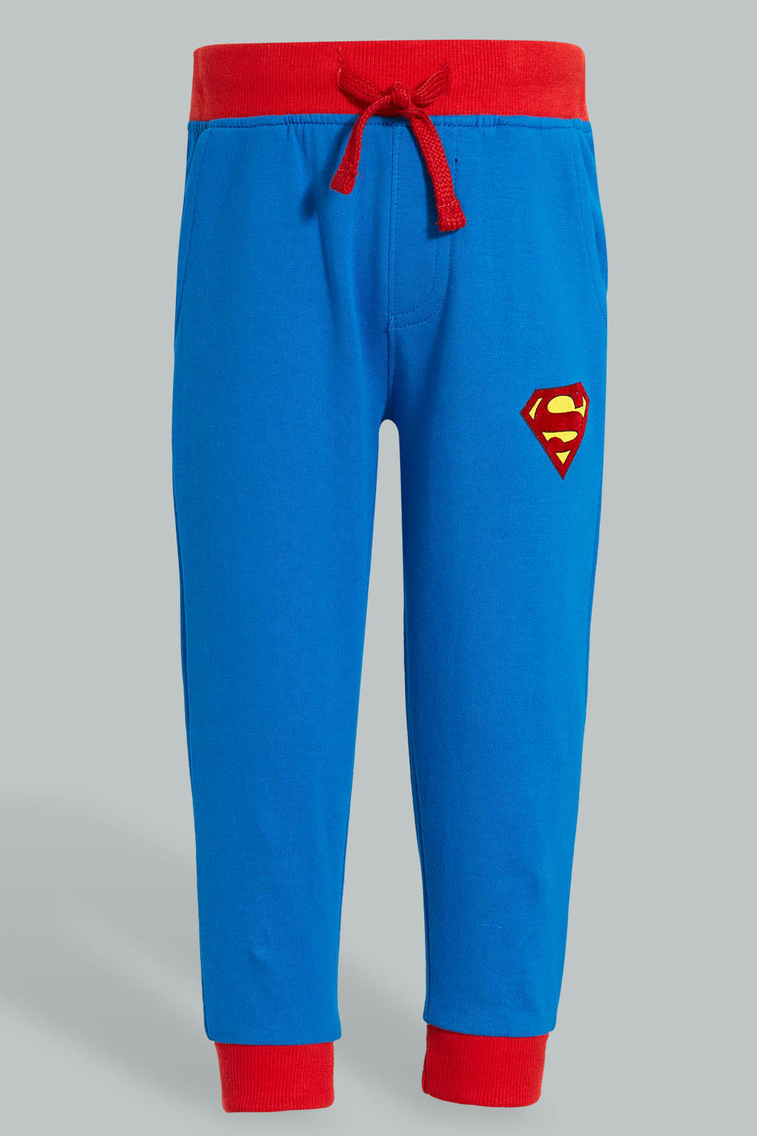 Redtag-Blue-Superman-Jogging-Suit-Jog-Sets-Infant-Boys-3 to 24 Months
